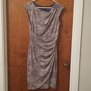 Snakeprint faux wrap dress